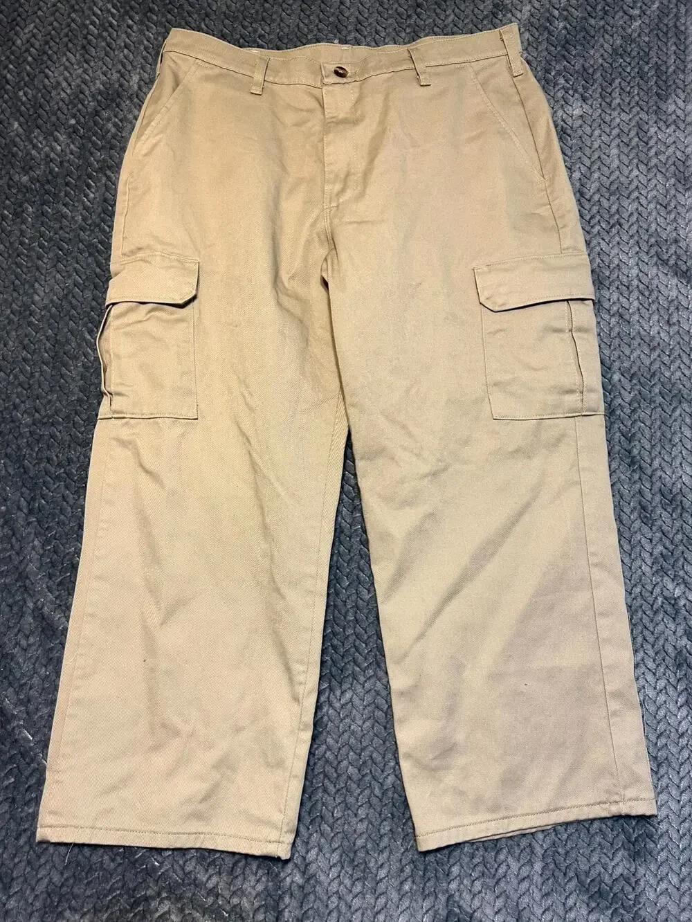 Red Kap Cargo Pants Mens 30 Beige Cotton Utility Pockets Comfort Mid Rise Preppy